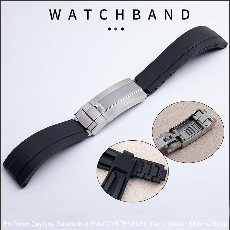 Luxury Watch Rolex - Rubber Short Buckle Watchband 20/21mm Fit