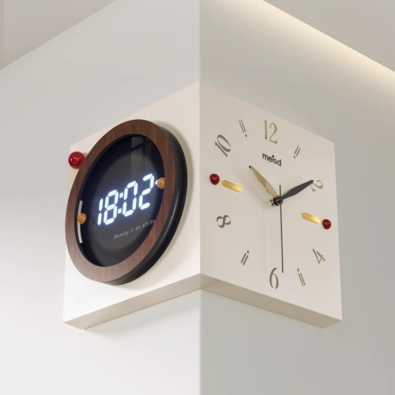 Luxury Watch Wall Clock - Corner Wall Clock Double Sided Wall