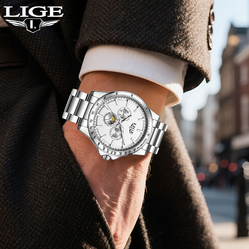 Luxury Watch Brand - LIGE Top Brand Luxury Quartz Men's