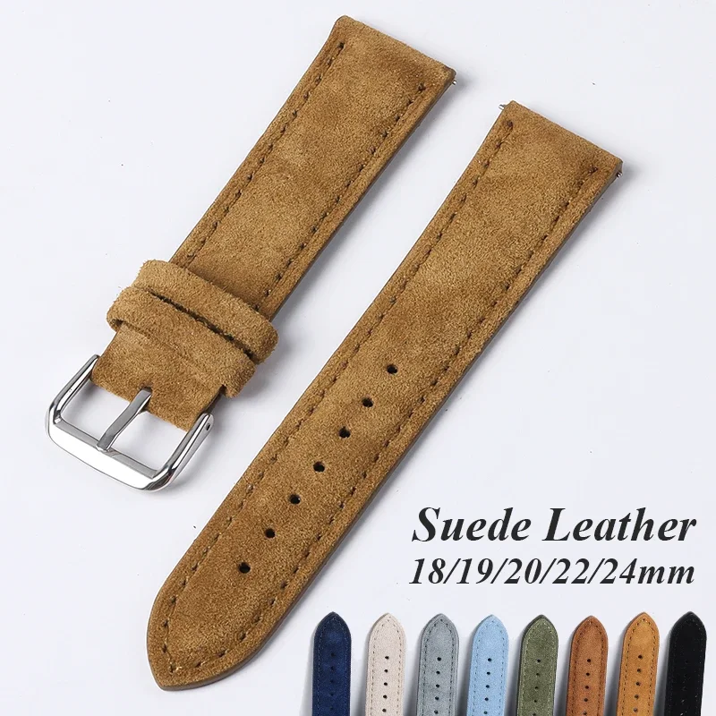 Luxury Watch Rolex - Suede Genuine Leather Watchband for Seiko