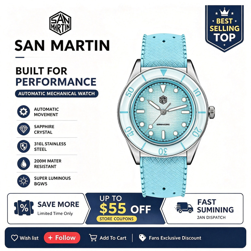 San Martin Model 32.5mm Women' - Guilloché Dial Watch 评论和价格