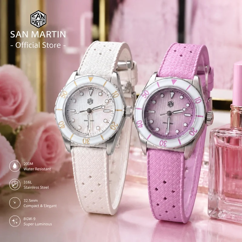 San Martin Model 32.5mm Women' - Guilloché Dial Watch 评论和价格