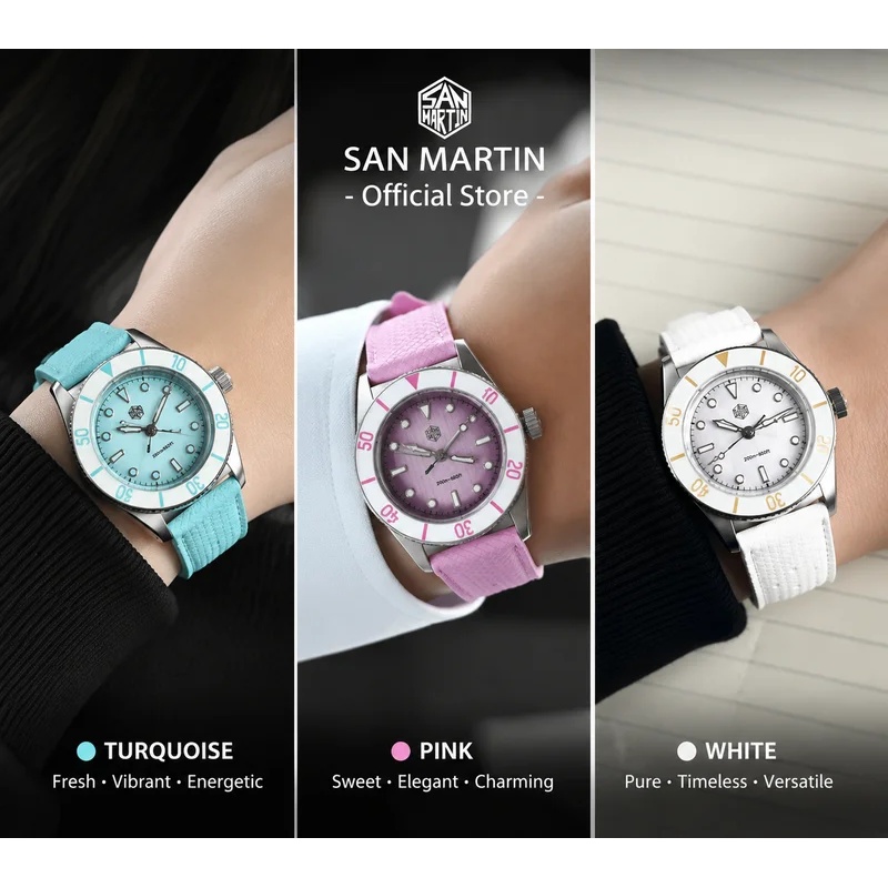 San Martin Model 32.5mm Women' - Guilloché Dial Watch 评论和价格