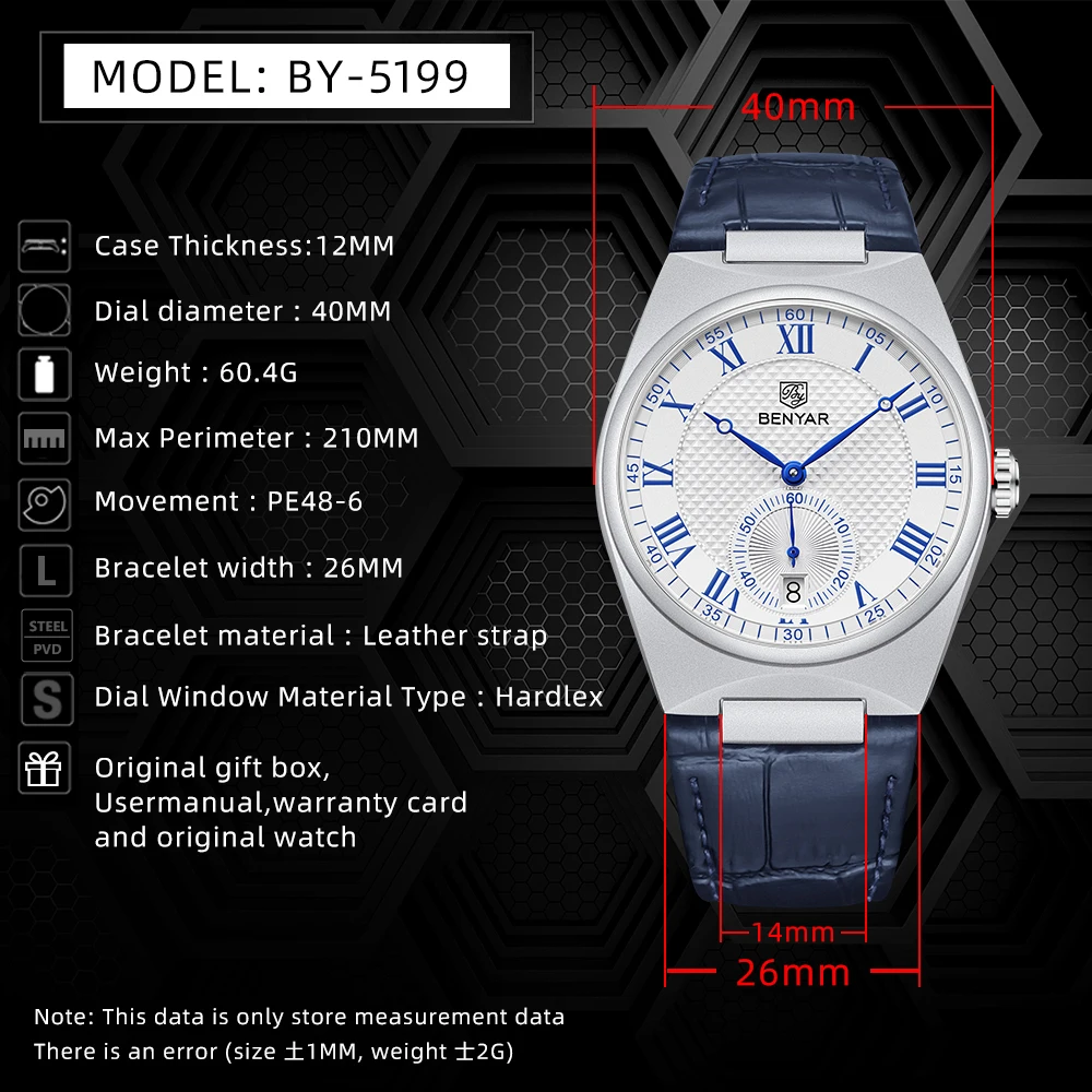 BENYAR Business Men Roman Nume - Luxury Watch Store 评论和价格
