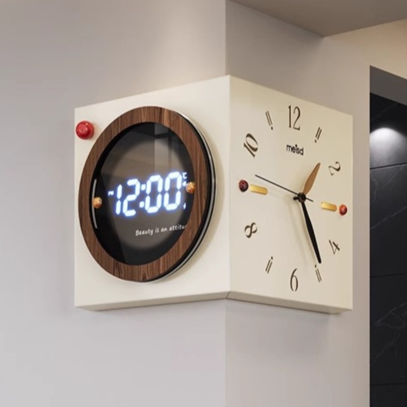 Corner Wall Clock Double Sided - Luxury Watch Wall Clock 评论和价格