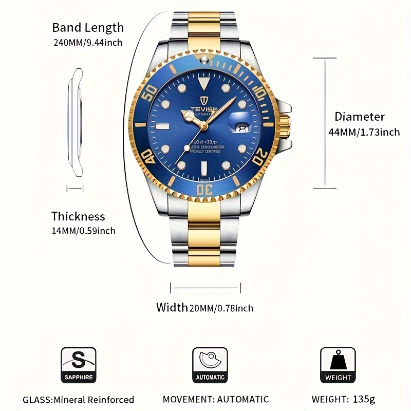 TEVISE New Men Mechanical Wris - Luxury Watch Store 评论和价格