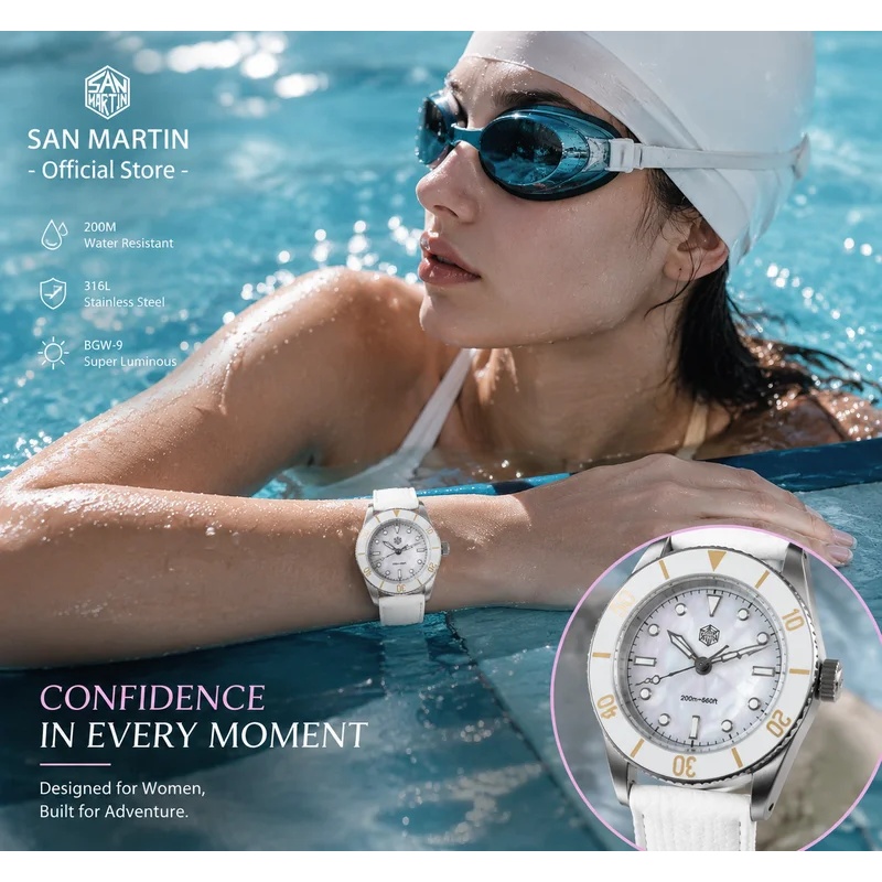 San Martin New Model 32.5mm Wo - Guilloché Dial Watch 评论和价格