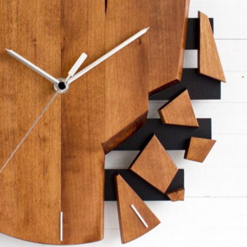 Round Silent Wall Clocks Woode - Luxury Watch Wall Clock 评论和价格