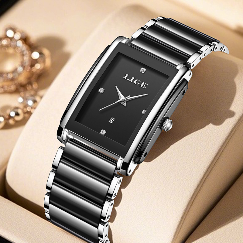 LIGE New Luxury Women Watches  - Luxury Watch Square 评论和价格