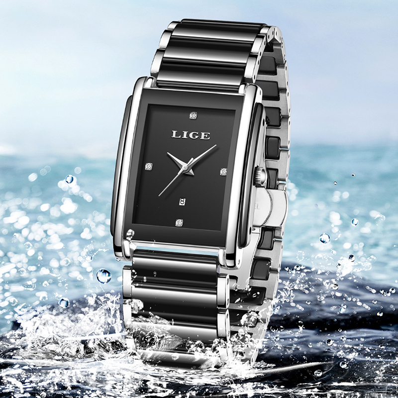 LIGE New Luxury Women Watches  - Luxury Watch Square 评论和价格