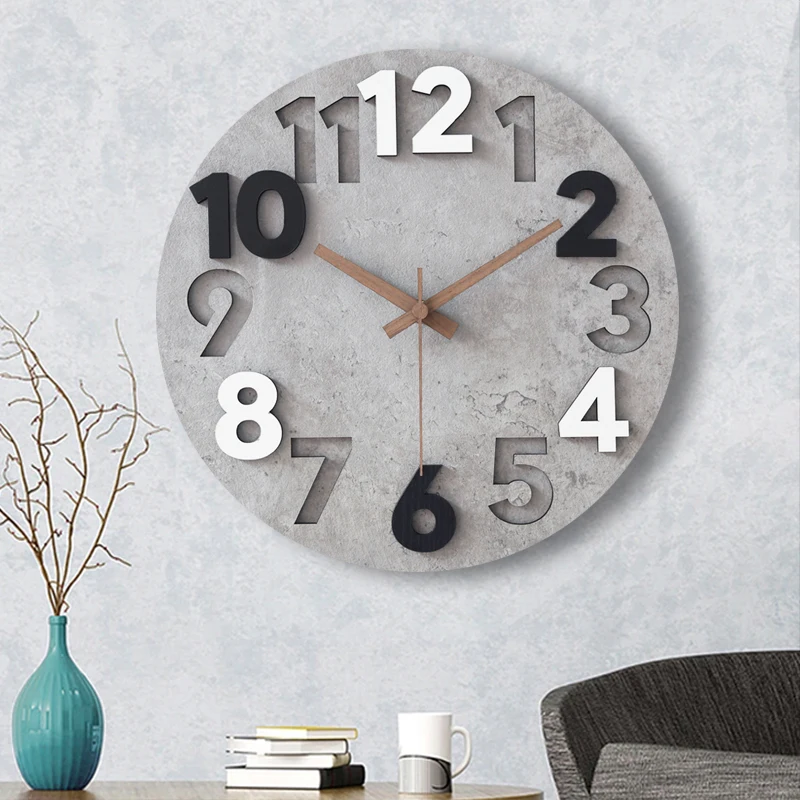 Modern 3d Wall Clock Wood Cloc - Luxury Watch Wall Clock 评论和价格