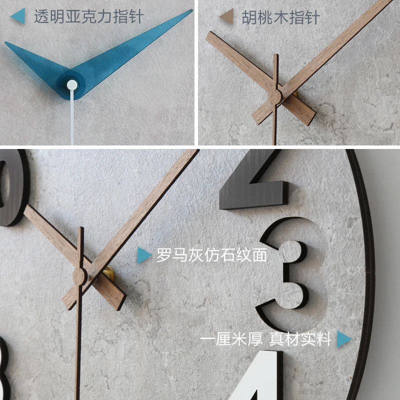 Modern 3d Wall Clock Wood Cloc - Luxury Watch Wall Clock 评论和价格