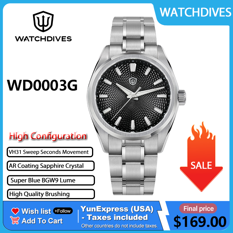 Watchdives WD0003G Guilloche D - Guilloché Dial Watch 评论和价格