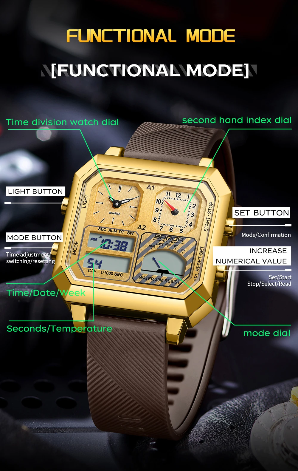 SANDA Top Brand 6210 Fashion M - Luxury Watch Store 评论和价格